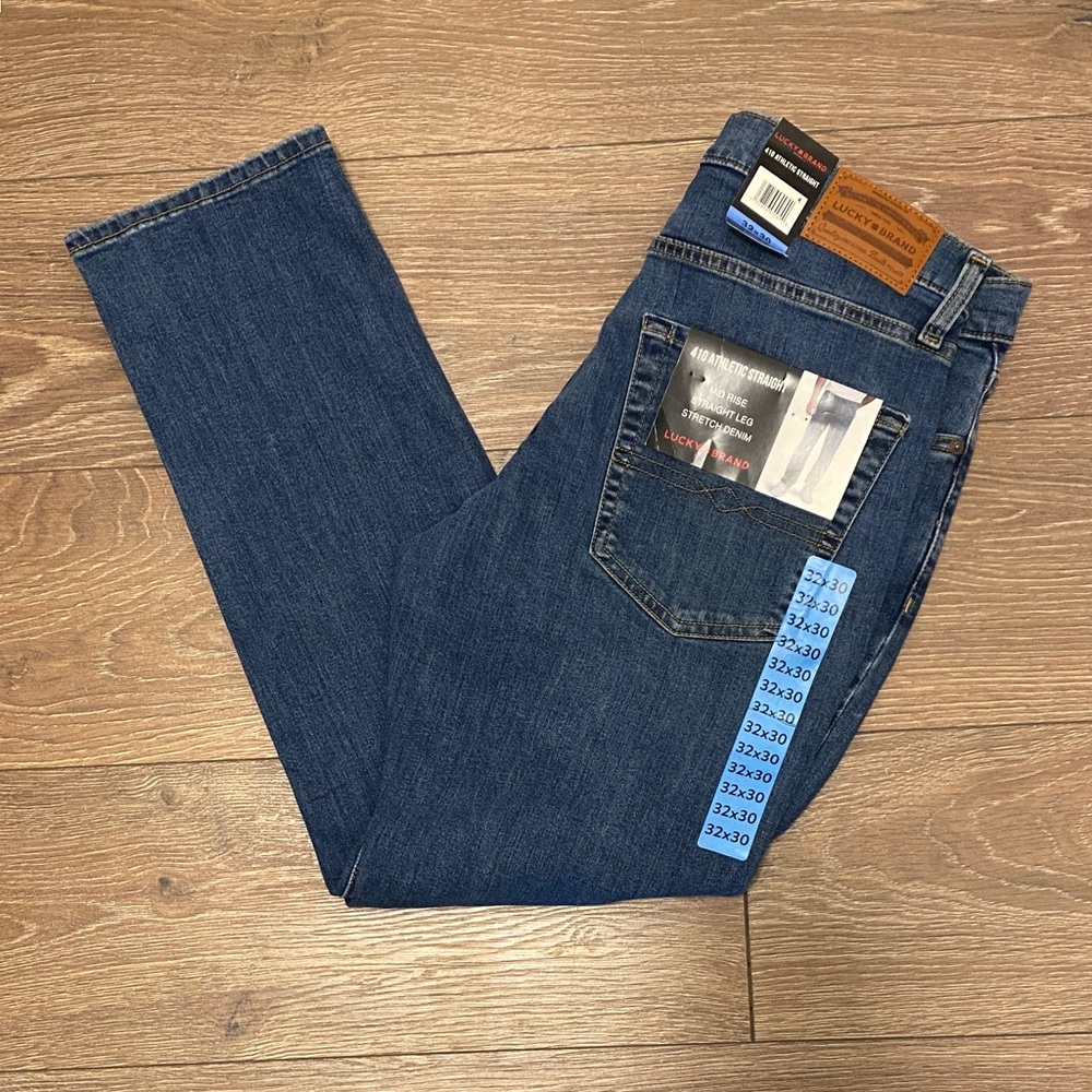 NWT Lucky Brand Men's Slim Straight Jeans in Medium Blue Wash 32X30